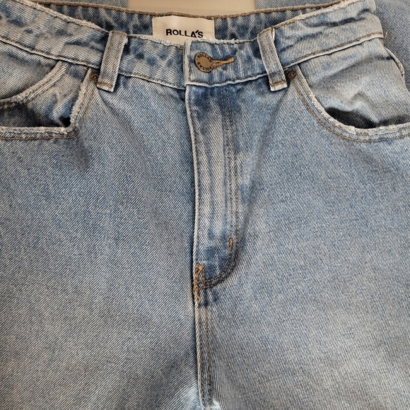 Rolla's High Rise Slim Dusters Distressed Mid-Weight Denim Ankle Jean - Size 25 - Picture 6 of 16